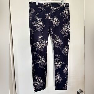 GAP Navy Floral Straight Leg Pants